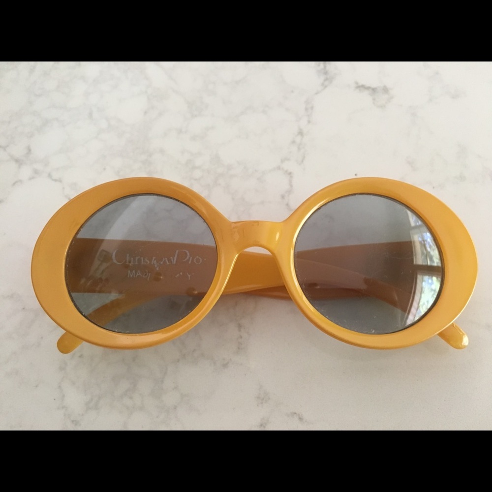Rare 1960’s MOD Christian Dior yellow sunglasses - Picture 4 of 8
